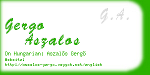 gergo aszalos business card
